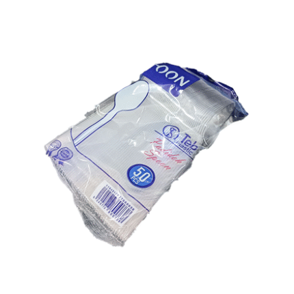 Disposable Table Spoon Transparent Plastic (50pcs pack)