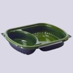 طبق وجبات صغير - قسمان - ملون